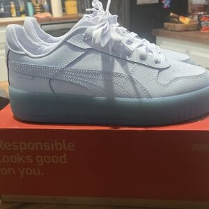 Puma Light Blue Sneakers with Translucent Sole